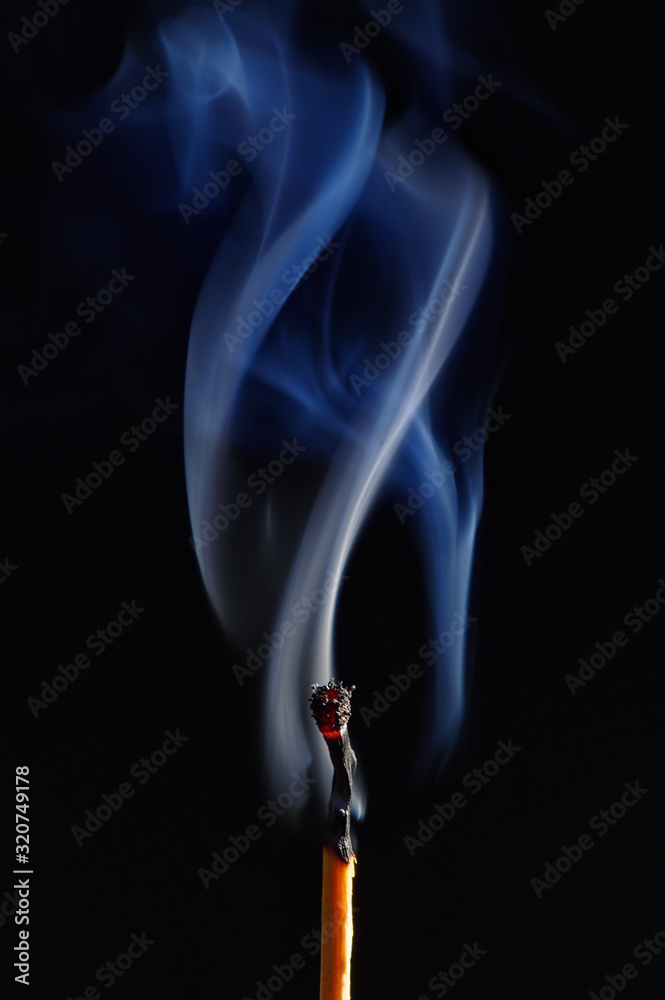 Burning Matches On Black Background Burning Matches On Black Background