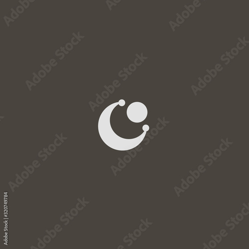 white sign on a black background. simple abstract flat art vector outline round sign of jewelry