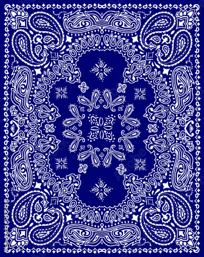 Paisley textile pattern vector illustration for bandana , scarf etc.