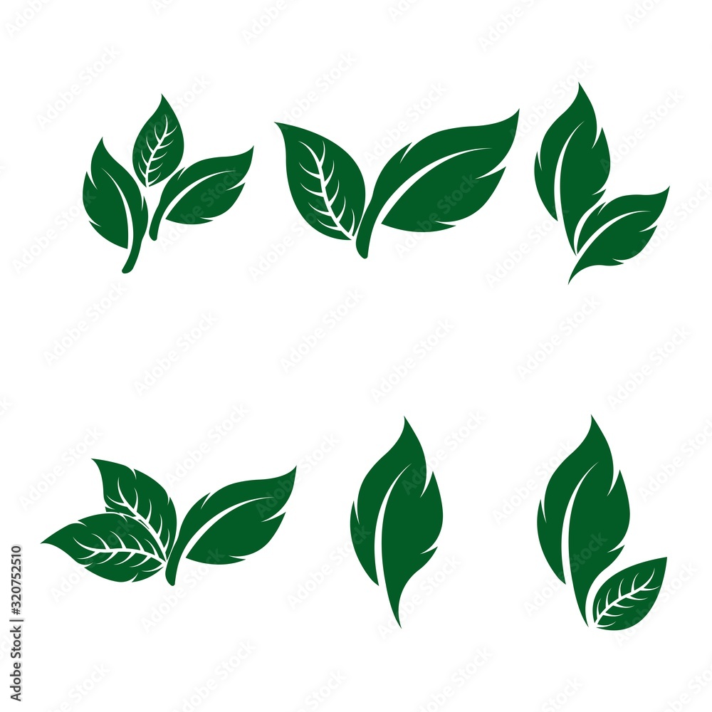 Green leaf ecology nature element vector icon