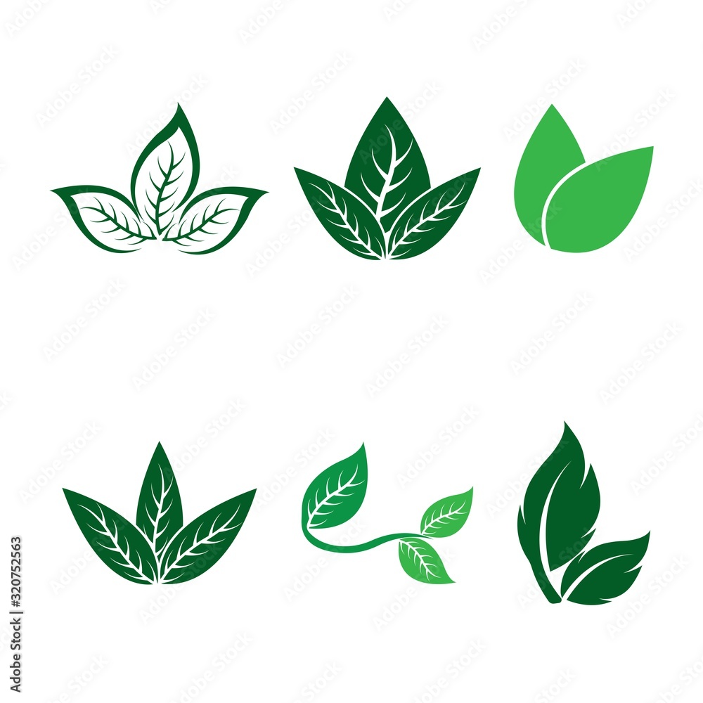 Green leaf ecology nature element vector icon Green leaf ecology nature element vector icon