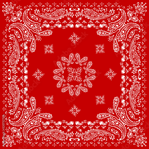 Paisley textile pattern vector illustration for bandana , scarf etc.