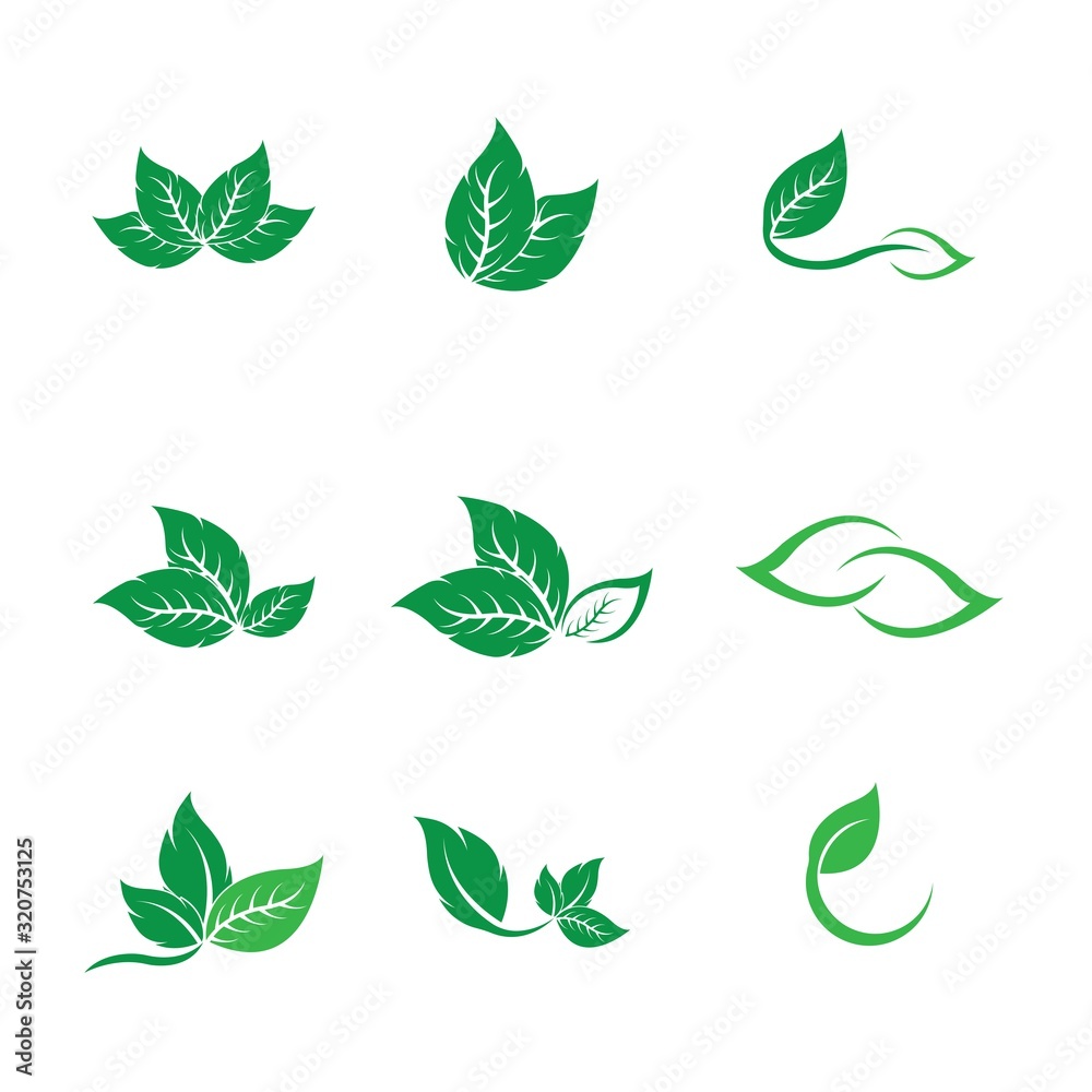 Green leaf ecology nature element vector icon Green leaf ecology nature element vector icon