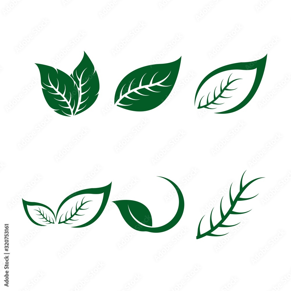 Green leaf ecology nature element vector icon Green leaf ecology nature element vector icon