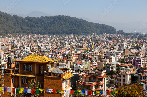 Obraz na płótnie Panoramic view to Kathmandu city, Nagarjun, Nepal