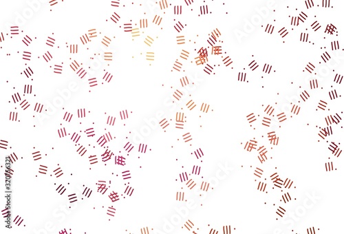 Light Red  Yellow vector background with stright stripes  dots.