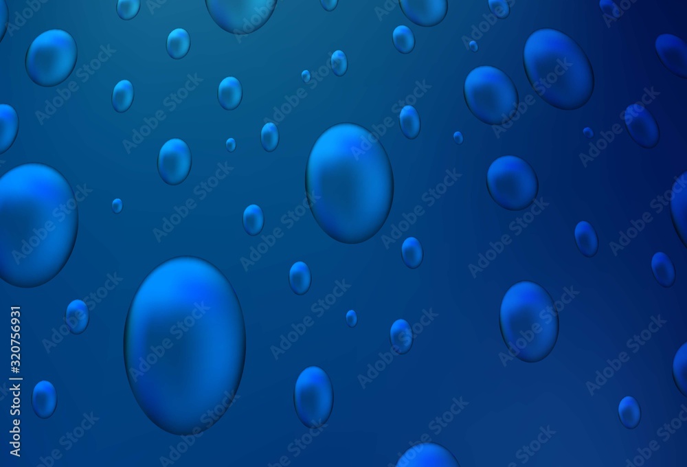 Dark BLUE vector pattern with spheres. Abstract illustration with colored bubbles in nature style. The pattern can be used for beautiful websites.
