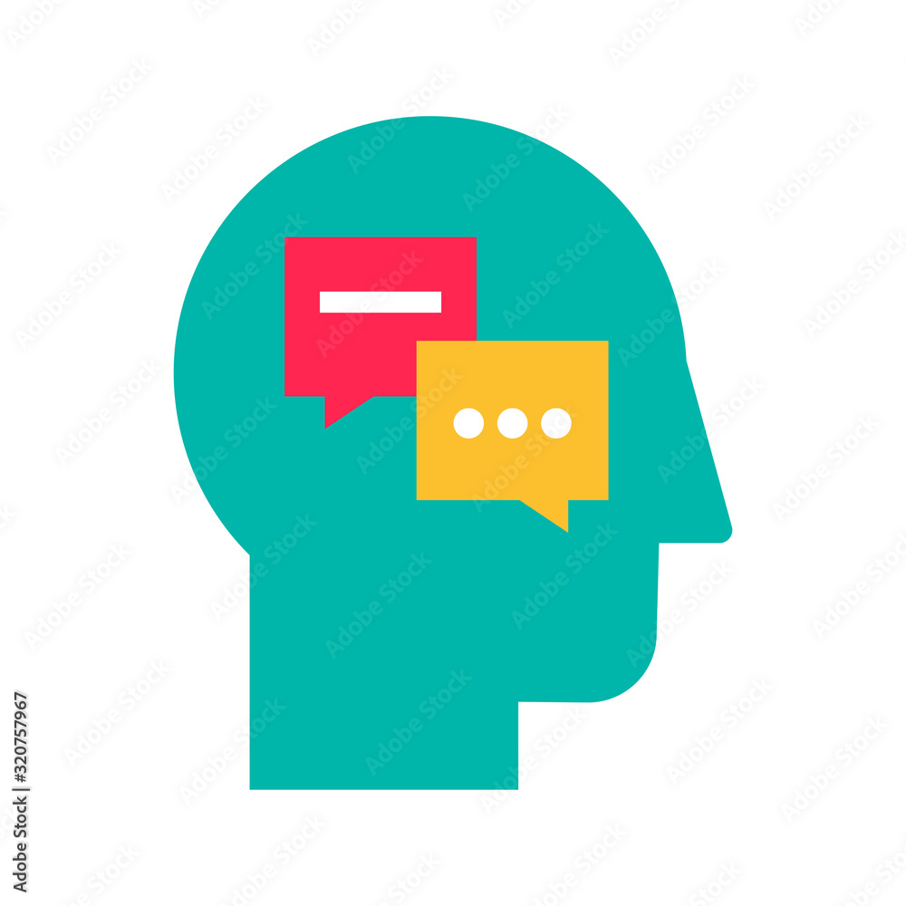 Interpersonal psychology and psychotherapy flat vector icon Interpersonal psychology and psychotherapy flat vector icon
