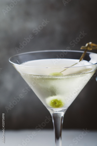 Martini Dry, a famous pre-dinner cocktail based on gin and dry vermouth