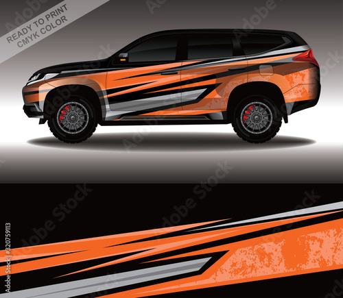 Car wrap decal design vector  custom livery race rally car vehicle sticker and tinting.