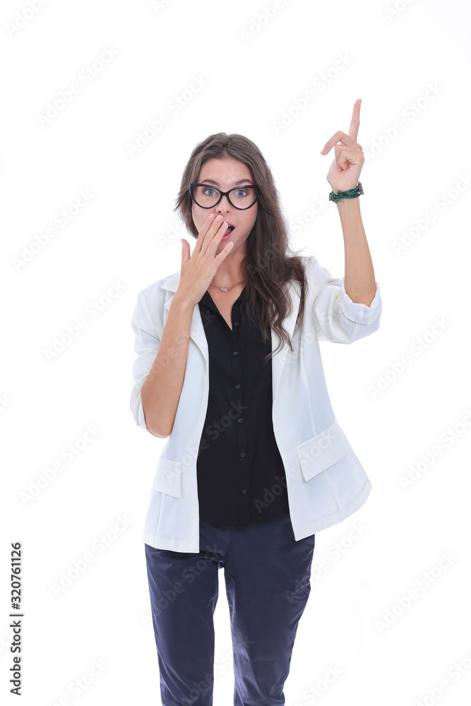 Young woman standing, isolated on white background. Young woman Young woman standing, isolated on white background. Young woman