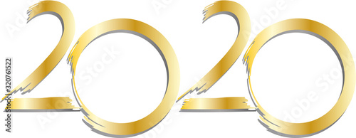 2020 - Happy new year - moon year - symbol of a rat, golden number