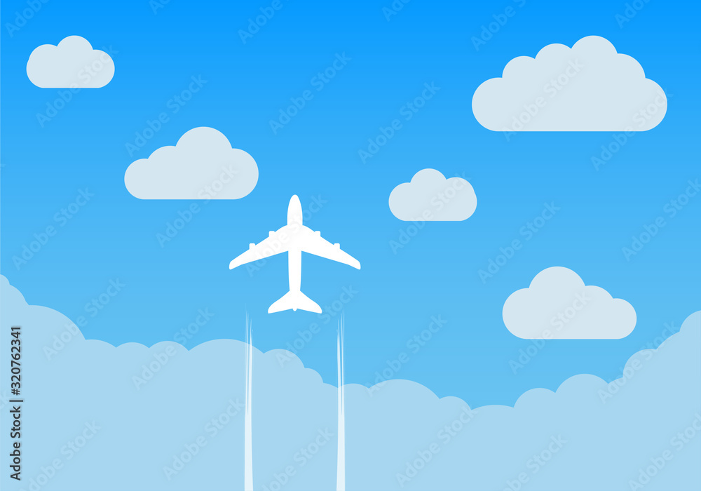 flying plane through the sky travel concept flying plane through the sky travel concept