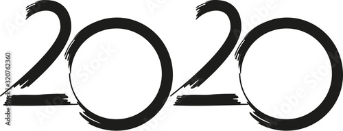 2020 - Happy new year - moon year - symbol of a rat, golden number