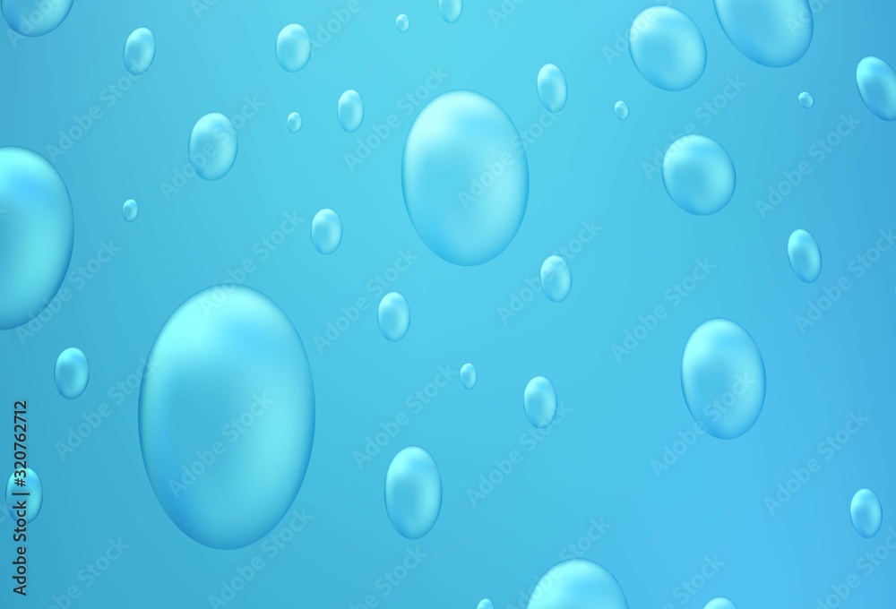 Light BLUE vector background with bubbles. Modern abstract illustration with colorful water drops. The pattern can be used for aqua ad, booklets.