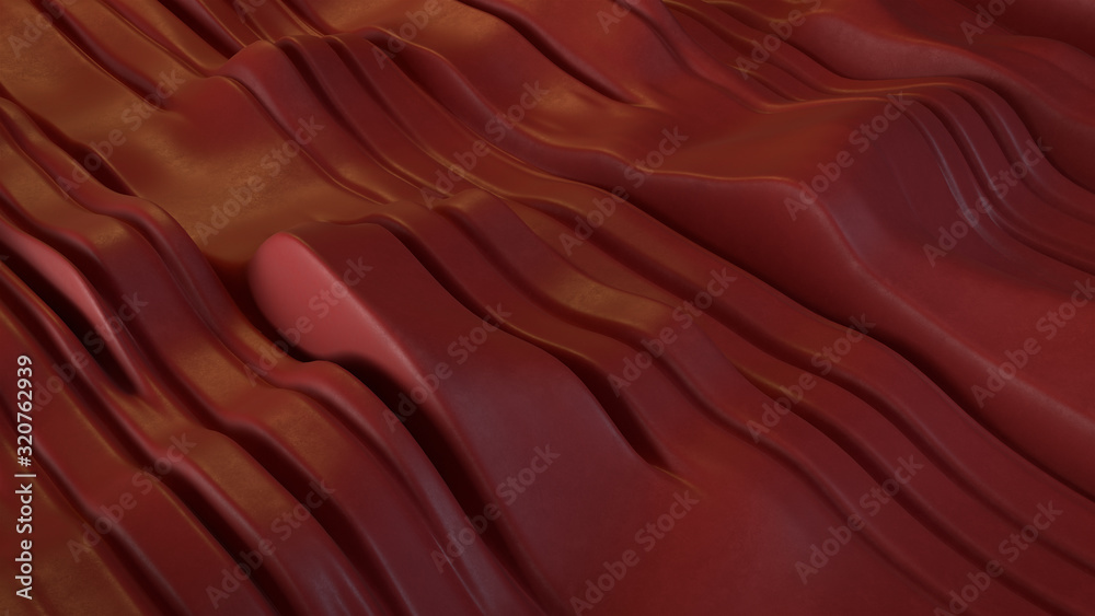 3d render abstract background with wavy red lines and warm light. 3d render abstract background with wavy red lines and warm light.