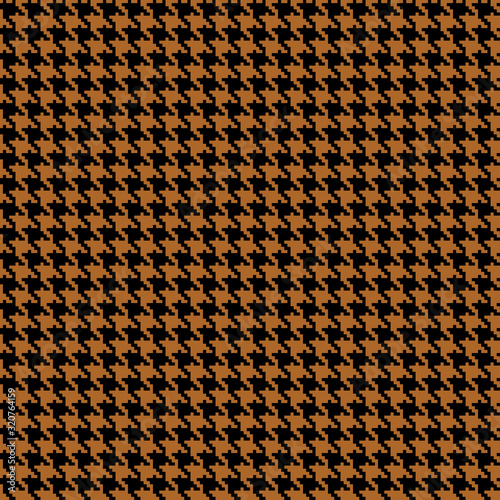Houndstooth seamless pattern. Brown classical fabric background