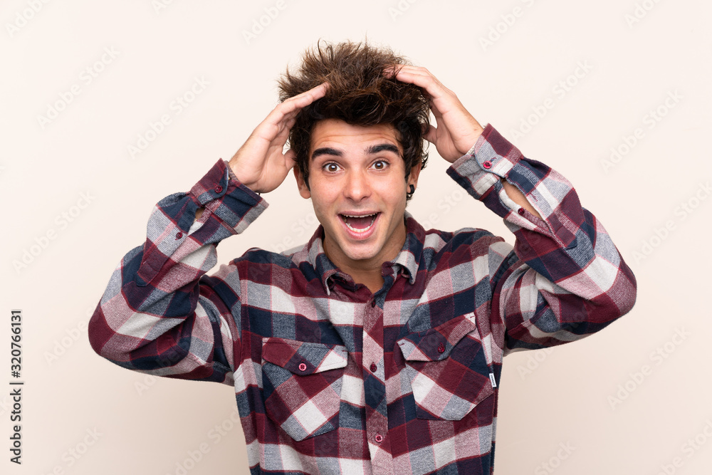 Young caucasian man with surprise expression Young caucasian man with surprise expression
