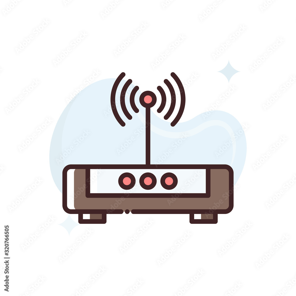Wifi Router Vector Icon Style Illustration. Advertising and Media symbol EPS 10