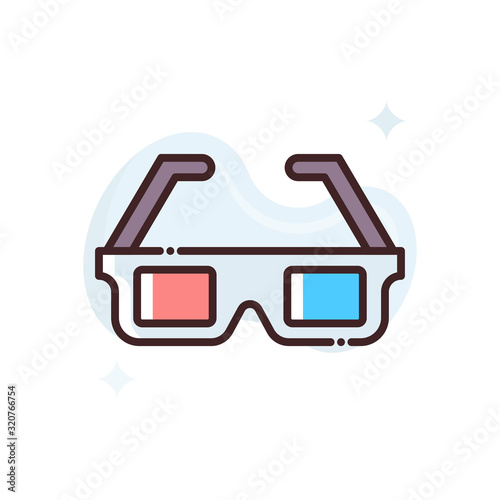 3D Glasses Vector Icon Style Illustration. Advertising and Media symbol EPS 10