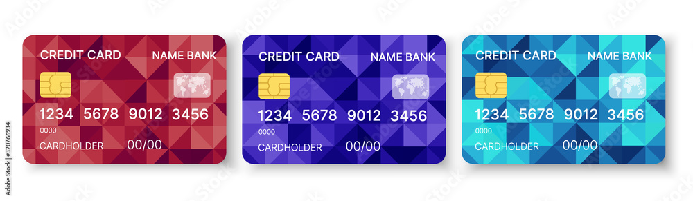 Pattern credit card in abstract style stock