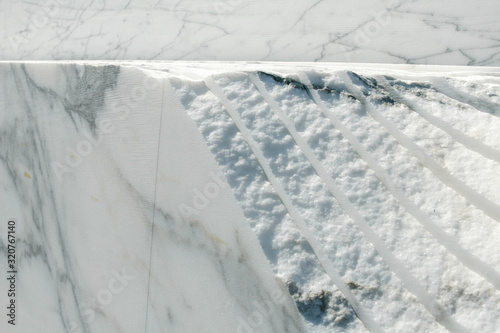 Stacks of high quality Carrara marble tiles
