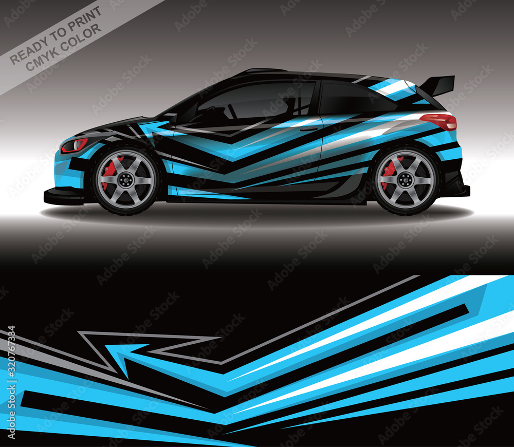 Car wrap decal design vector, custom livery race rally car vehicle sticker and tinting.