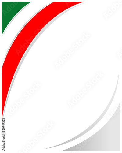 Italian flag corner frame background with empty space for your text vector design template.