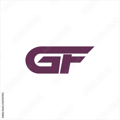 gf and fg letter logo design template