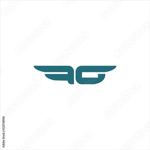 gf and fg letter logo design template
