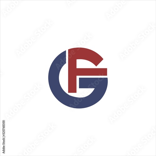 gf and fg letter logo design template