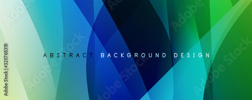 Wave liquid style lines with shadows and light on gradient background