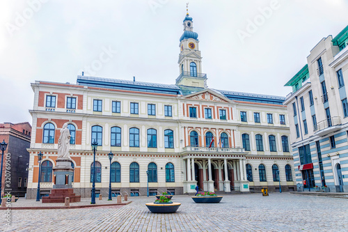 Riga City Council on the Town Hall square in Riga ,capital of Latvia photo