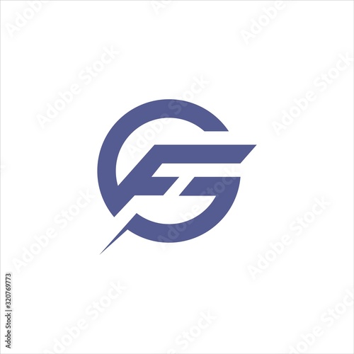 Initial letter gf or fg logo design template