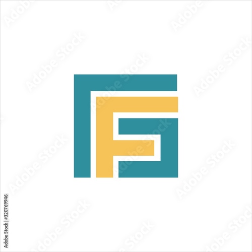 Initial letter gf or fg logo design template