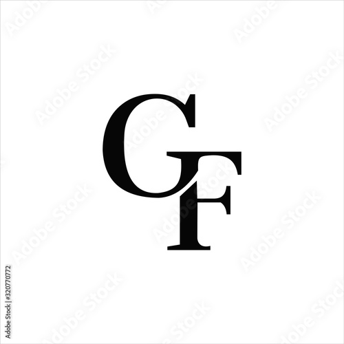 initial letter gf or fg logo vector design