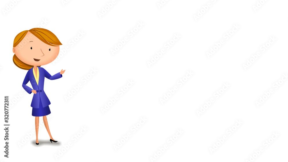 2D animation loop of cute talking character