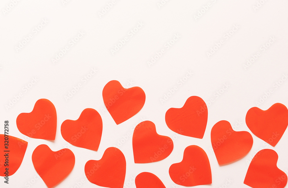 Carved paper heart on background. VAlentine`s day concept.