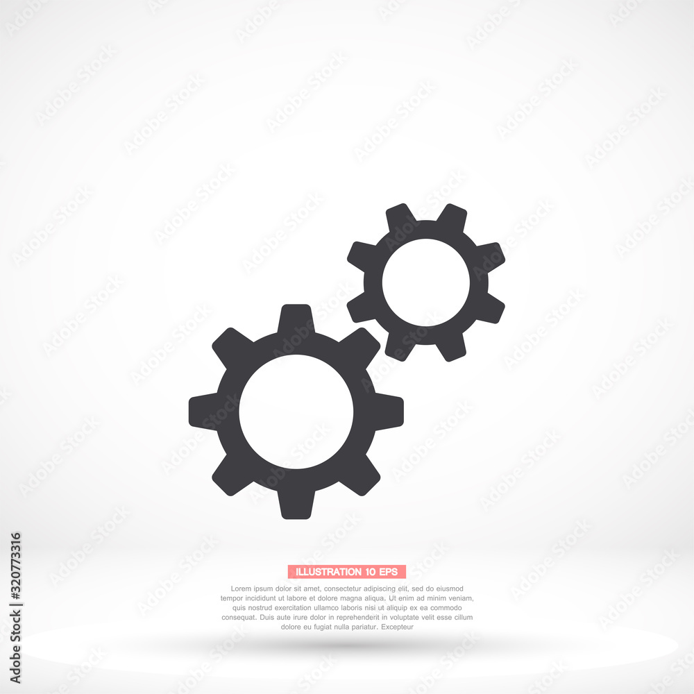 Gears vector icon , lorem ipsum Flat design Gears vector icon , lorem ipsum Flat design
