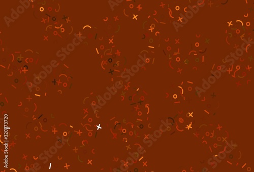 Light Orange vector background with arithmetic signs.
