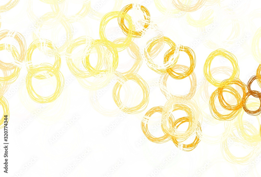 Light Orange vector layout with circle shapes. Light Orange vector layout with circle shapes.