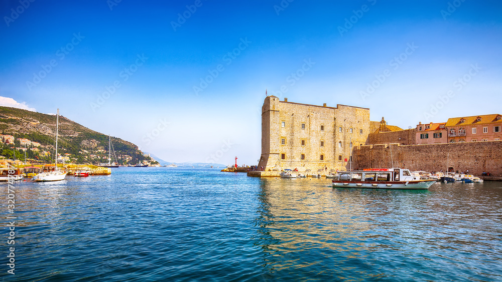 Old port of the historic town Dubrovnik.