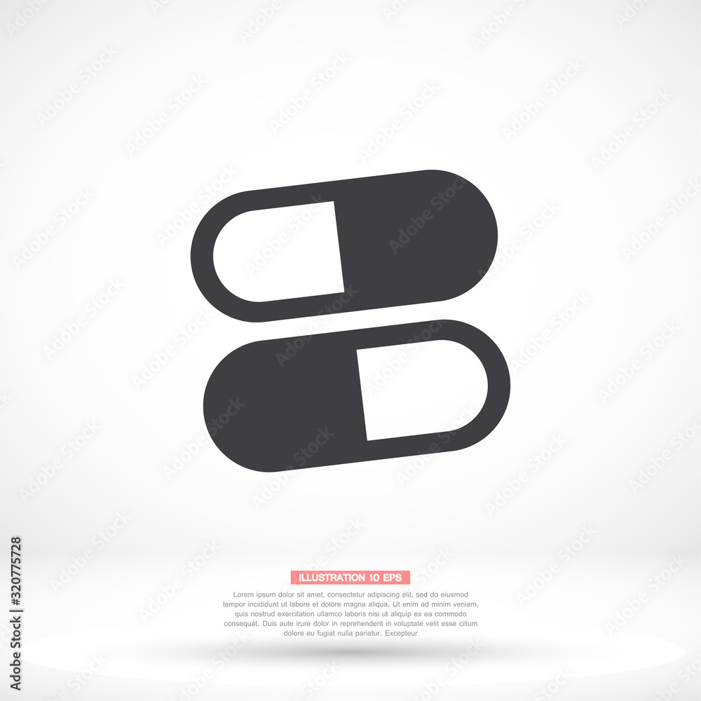 Pills vector icon , lorem ipsum Flat design Pills vector icon , lorem ipsum Flat design