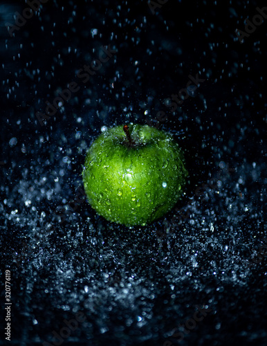 Apple under rainfall