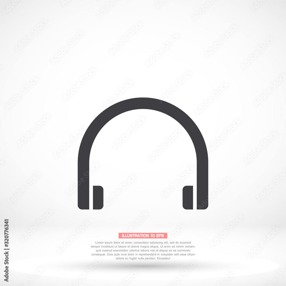 Headphones vector icon , lorem ipsum Flat design Headphones vector icon , lorem ipsum Flat design