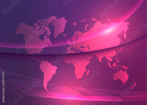 World map Speed ​​Glowing Lights Modern Background violet purple vector