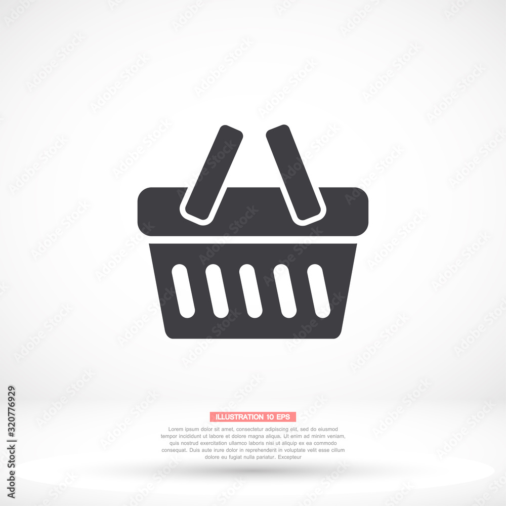 Basket vector icon , lorem ipsum Flat design Basket vector icon , lorem ipsum Flat design