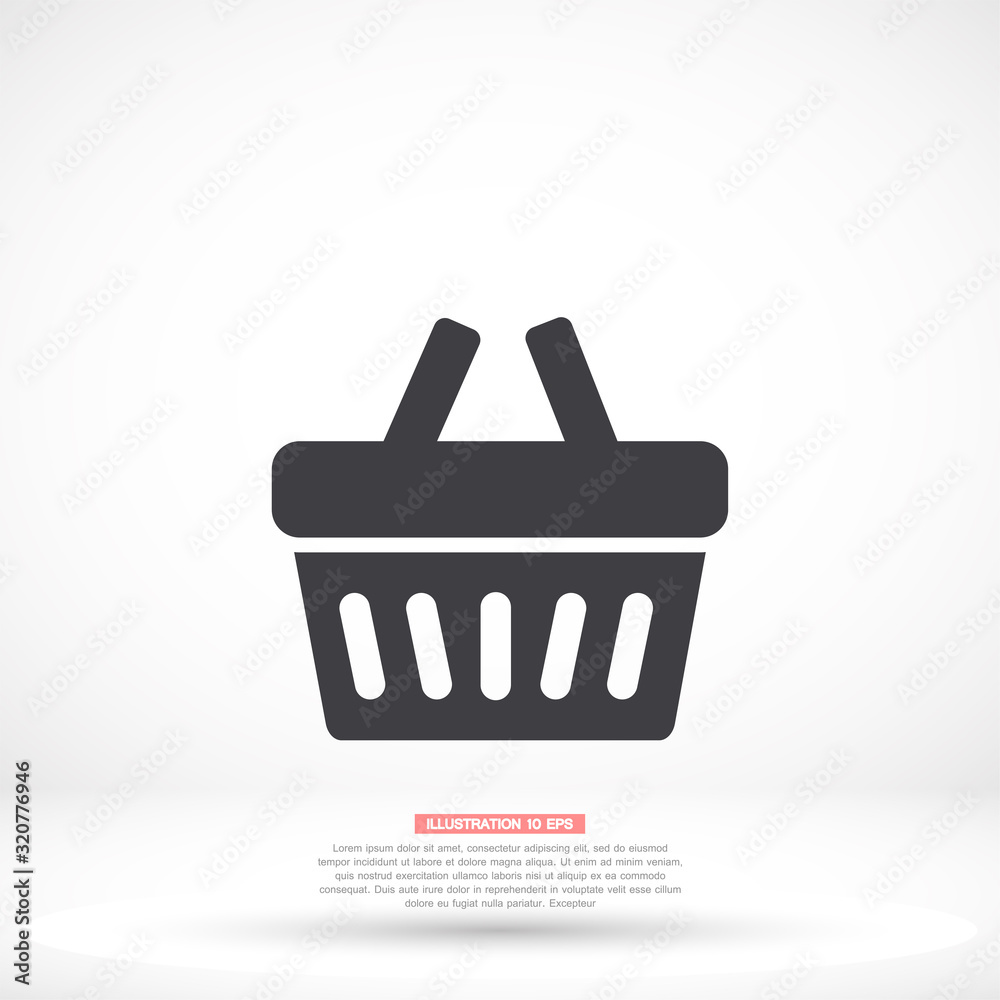 Basket vector icon , lorem ipsum Flat design