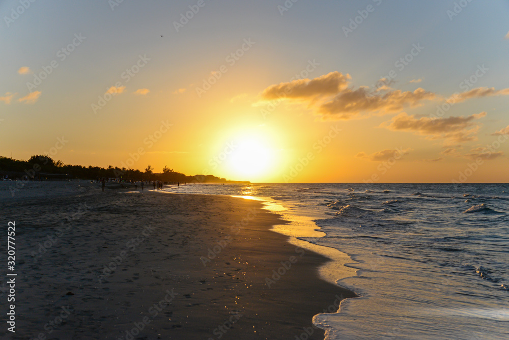 Sunset on the beach of Atlantic Ocean, Cuba Sunset on the beach of Atlantic Ocean, Cuba