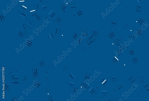 Light BLUE vector template with repeated sticks, dots.